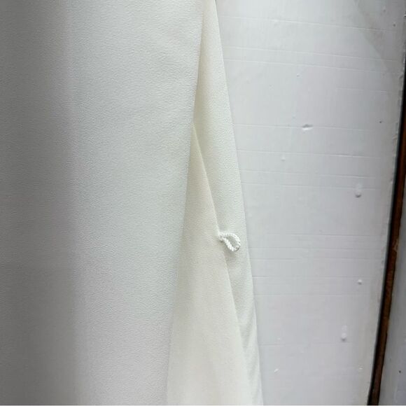 White House Black Market off white sleeveless dress v neck women's‎ medium. - Picture 6 of 7